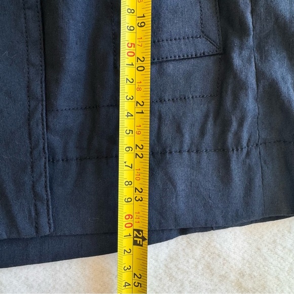 Vince Women's Utility Navy Blue Linen Blend Jacket Size S - Picture 7 of 9